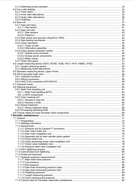 OPERATOR MANUAL - JOHN DEERE H414 (HARVESTING HEADS SERIES) Forestry Harvesting Head F074202