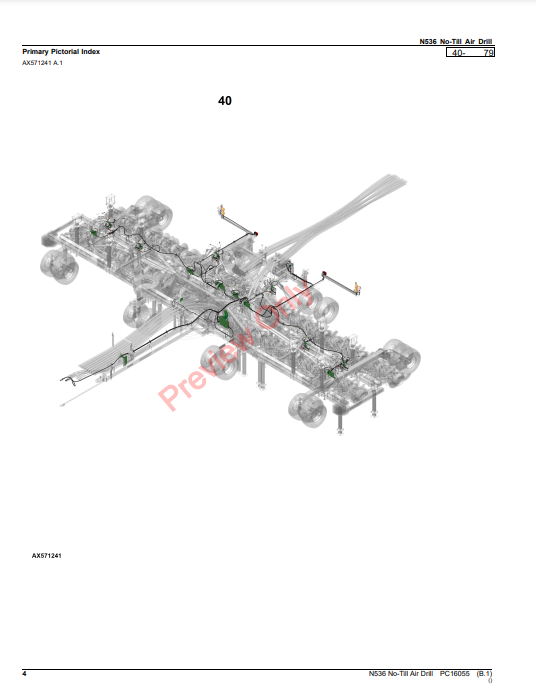 JOHN DEERE N536 NO-TILL AIR DRILL PC16055 - PARTS CATALOG MANUAL