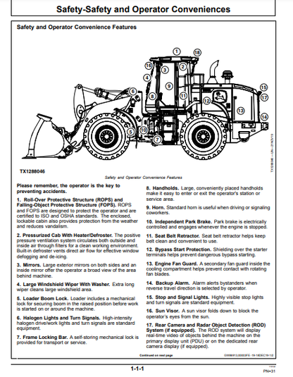 OPERATOR MANUAL - JOHN DEERE 724 P Construction Loader OMT447404X019