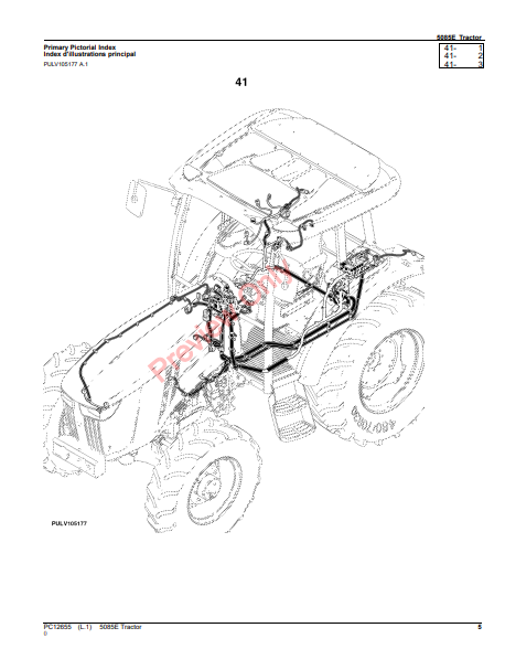 JOHN DEERE 5085E TRACTOR PC12655 - PARTS CATALOG MANUAL