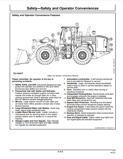 OPERATOR MANUAL - JOHN DEERE 744K (0) Construction Loader OMT351531X19