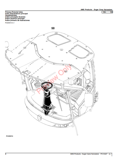 JOHN DEERE AMS PRODUCTS-SUGAR CANE HARVESTERS PC12427 - PARTS CATALOG MANUAL