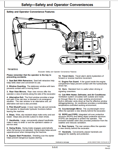 OPERATOR MANUAL - JOHN DEERE 245 P CONSTRUCTION EXCAVATOR OMT480096X019