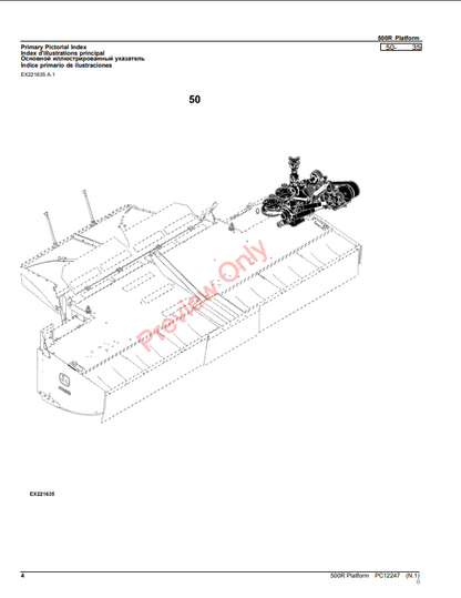 JOHN DEERE 500R PLATFORM PC12247 - PARTS CATALOG MANUAL