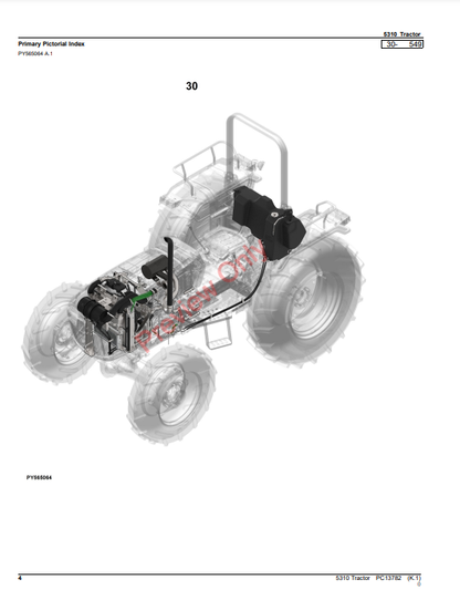 JOHN DEERE 5310 TRACTOR PC13782 - PARTS CATALOG MANUAL