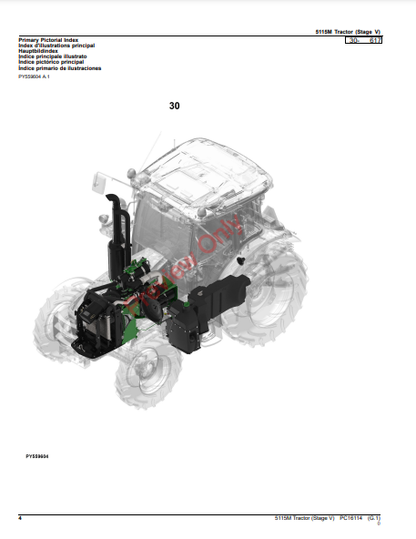 JOHN DEERE 5115M TRACTOR (STAGE V) PC16114 - PARTS CATALOG MANUAL