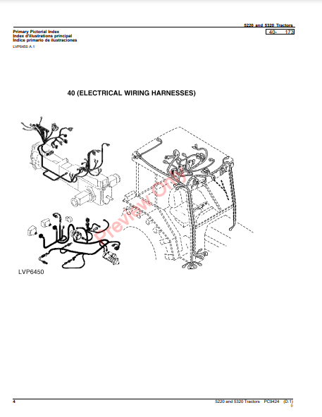 JOHN DEERE 5220 AND 5320 TRACTORS PC9424 - PARTS CATALOG MANUAL