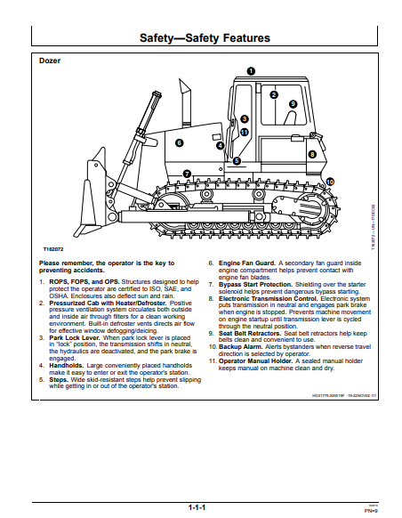 OPERATOR MANUAL - JOHN DEERE 950C (C SERIES)  Construction Crawler Loader OMT190736