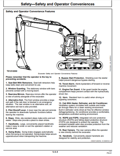 OPERATOR MANUAL - JOHN DEERE 135G CONSTRUCTION EXCAVATOR OMT382334X19