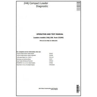 DIAGNOSTIC, OPERATION AND TEST SERVICE MANUAL -  JOHN DEERE 244J COMPACT LOADER (SN.23290-) TM11214 