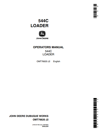 OPERATOR MANUAL - JOHN DEERE 544C (C SERIES) Construction Loaders OMT76620_