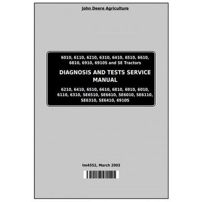 OPERATION AND TESTS SERVICE MANUAL - JOHN DEERE TRACTORS 6110,TM4552 