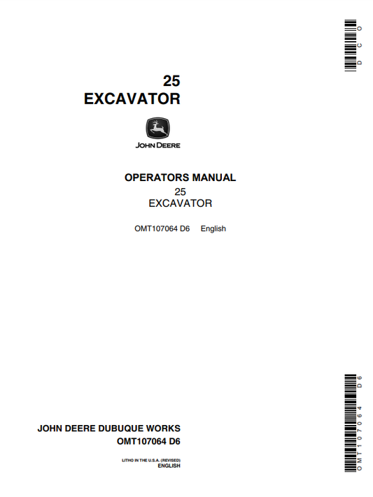 JOHN DEERE 25 (SERIES)Construction Felling Heads OPERATOR MANUAL - OMT107064