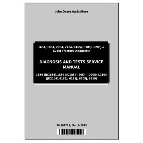 DIAGNOSTIC SERVICE MANUAL - JOHN DEERE 6165J CHINA TRACTORS TM802219