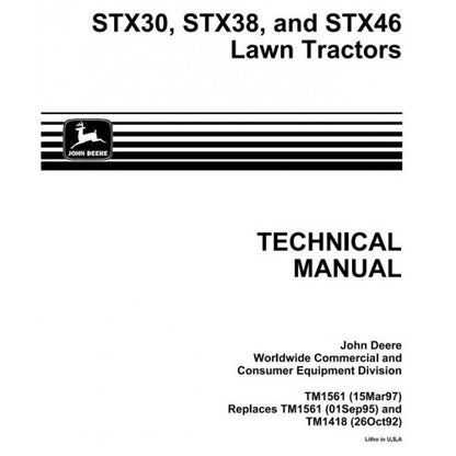 TECHNICAL SERVICE MANUAL - JOHN DEERE STX30D RIDING LAWN TRACTORS TM1561