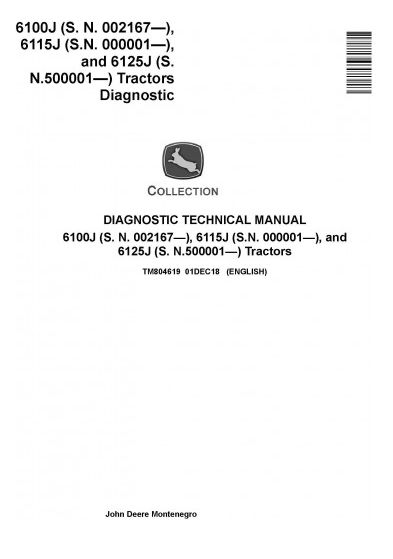 DIAGNOSTIC TECHNICAL MANUAL - JOHN DEERE 6125J TRACTOR TM804619