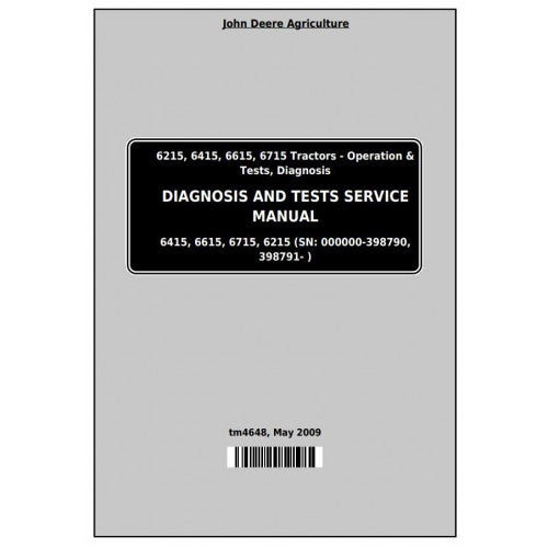 DIAGNOSTIC AND TESTS SERVICE MANUAL - JOHN DEERE TRACTORS 6715 TM4648