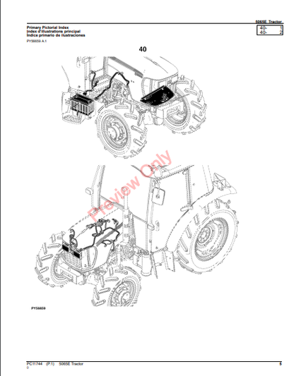 JOHN DEERE 5065E TRACTOR (NORTH AMERICA EDITION) PC11744 - PARTS CATALOG MANUAL