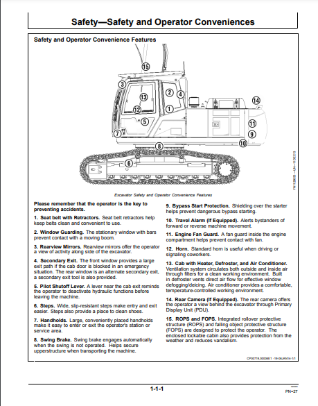 OPERATOR MANUAL - JOHN DEERE E210LC,E230LC (E SERIES) Construction Excavator WY21781