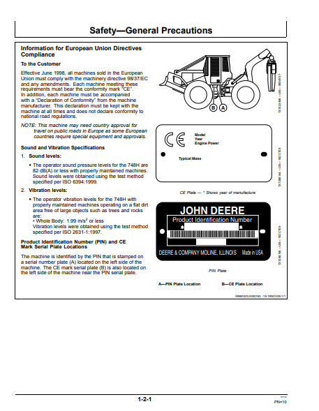 OMT230121 - JOHN DEERE 748H (H SERIES) Forestry Skidders  OPERATOR MANUAL