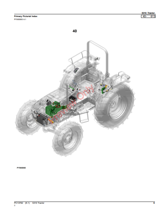 JOHN DEERE 5310 TRACTOR PC13782 - PARTS CATALOG MANUAL