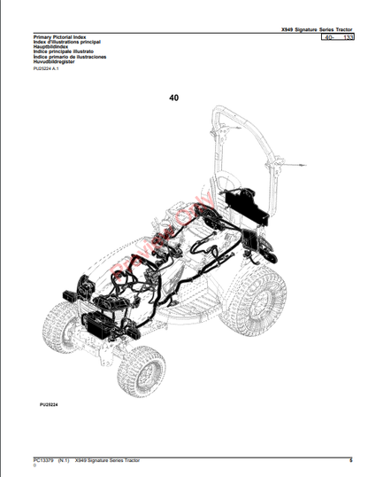 JOHN DEERE X949 SIGNATURE SERIES TRACTOR PC13379 - PARTS CATALOG MANUAL