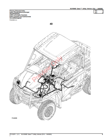 JOHN DEERE XUV590E GATOR UTILITY VEHICLE PC13270 - PARTS CATALOG MANUAL