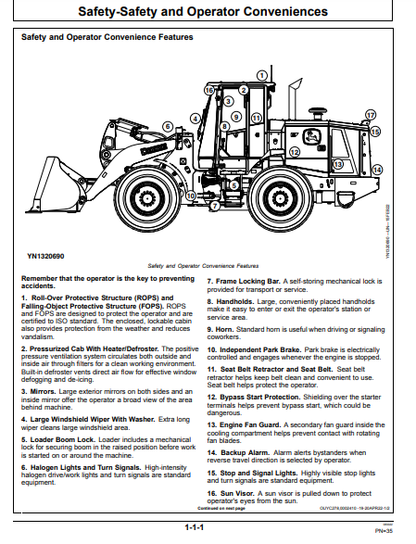 OPERATOR MANUAL - JOHN DEERE 544 G Construction Loader OMT479847X019