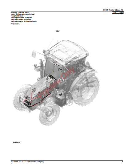 JOHN DEERE 5115M TRACTOR (STAGE V) PC16114 - PARTS CATALOG MANUAL