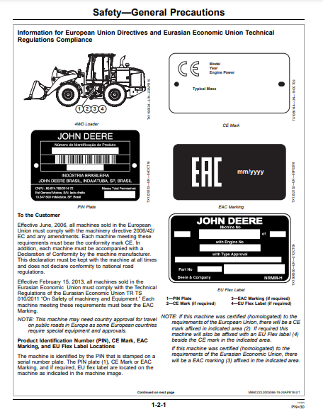 OPERATOR MANUAL - JOHN DEERE 644K CONSTRUCTION LOADER OMT346595X19