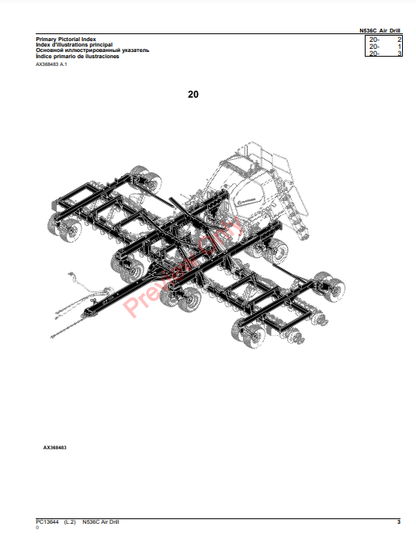 JOHN DEERE N536C AIR DRILL PC13644 - PARTS CATALOG MANUAL