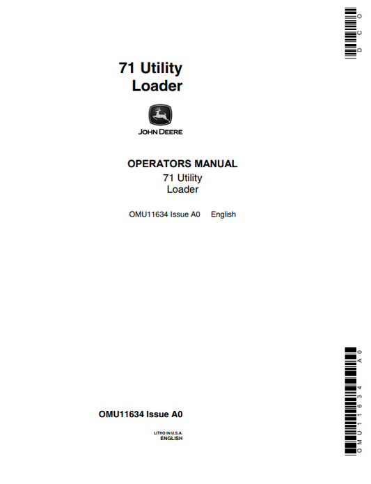 OPERATOR MANUAL - JOHN DEERE 71 Construction Attachments OMU11634_