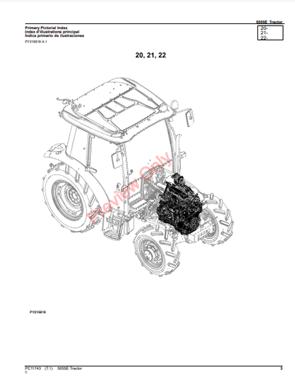 JOHN DEERE 5055E TRACTOR (NORTH AMERICAN EDITION) PC11743 - PARTS CATALOG MANUAL