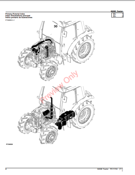 JOHN DEERE 5055E TRACTOR (NORTH AMERICAN EDITION) PC11743 - PARTS CATALOG MANUAL