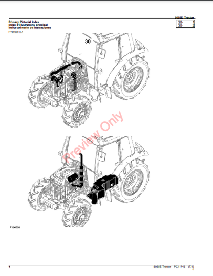 JOHN DEERE 5055E TRACTOR (NORTH AMERICAN EDITION) PC11743 - PARTS CATALOG MANUAL