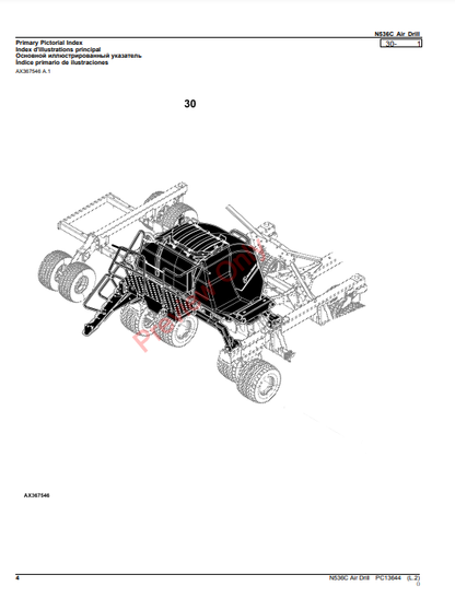 JOHN DEERE N536C AIR DRILL PC13644 - PARTS CATALOG MANUAL