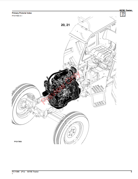 JOHN DEERE 5075E TRACTOR (CAB:-1PY5075EPHJ402100) (OOS:-1PY5075ECHJ103100 (FT4)) (NORTH AMERICA EDITION) PC11986 - PARTS CATALOG MANUAL