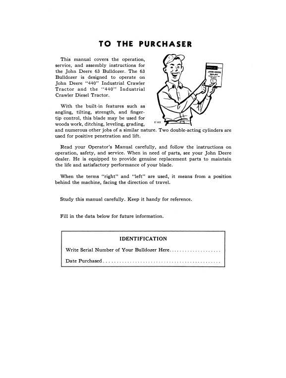 OPERATOR MANUAL - JOHN DEERE 62 (SERIES)  Construction Crawlers OMU11504_