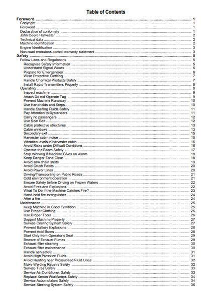 F685891 - JOHN DEERE 1470E IT4 CH9 (E SERIES) Forestry Wheeled Harvesters  OPERATOR MANUAL