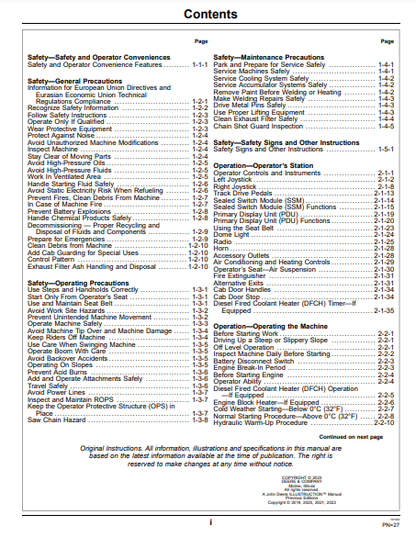 OPERATOR MANUAL - JOHN DEERE 953ML,959ML FORESTRY SHOVEL LOGGER OMT450210X019