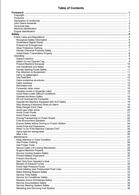 F075007 - JOHN DEERE 810E T3 (E SERIES) Forestry Forwarders  OPERATOR MANUAL