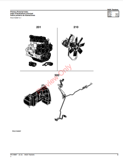 JOHN DEERE 5425 TRACTOR PC10867 - PARTS CATALOG MANUAL