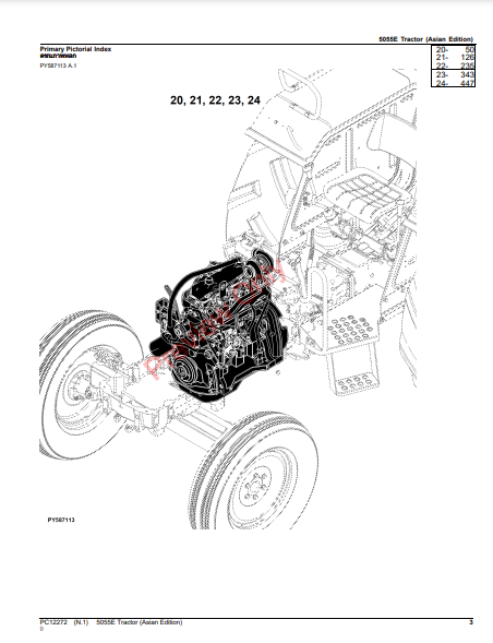 JOHN DEERE 5055E TRACTOR (ASIAN EDITION) PC12272 - PARTS CATALOG MANUAL