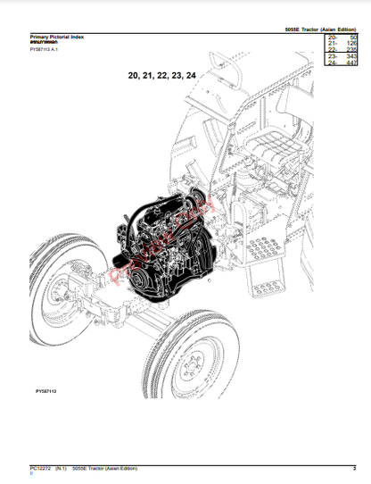 JOHN DEERE 5055E TRACTOR (ASIAN EDITION) PC12272 - PARTS CATALOG MANUAL