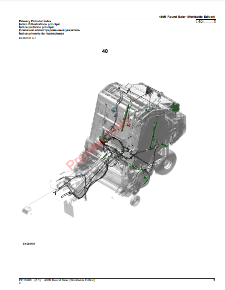 JOHN DEERE 460R ROUND BALER (WORLDWIDE EDITION) PC13260 - PARTS CATALOG MANUAL