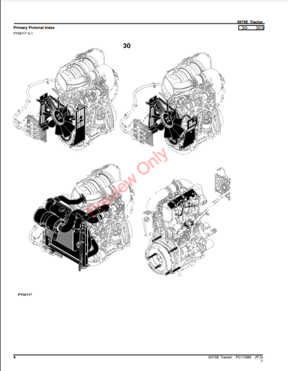 JOHN DEERE 5075E TRACTOR (CAB:-1PY5075EPHJ402100) (OOS:-1PY5075ECHJ103100 (FT4)) (NORTH AMERICA EDITION) PC11986 - PARTS CATALOG MANUAL