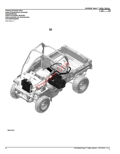 JOHN DEERE XUV825E GATOR UTILITY VEHICLE PC13310 - PARTS CATALOG MANUAL