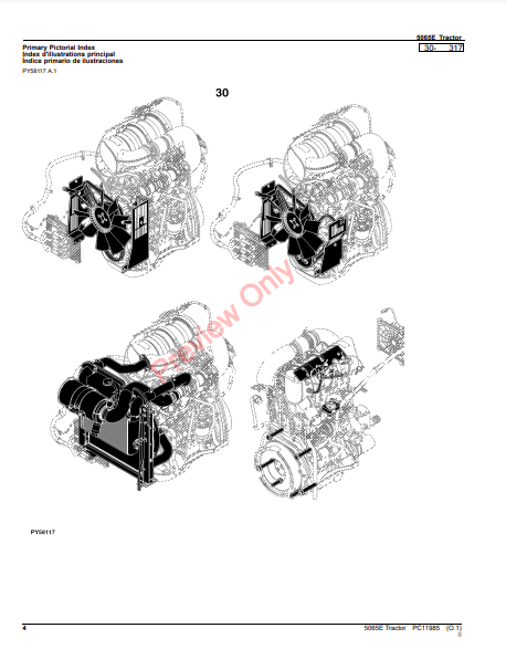 JOHN DEERE 5065E TRACTOR PC11985 - PARTS CATALOG MANUAL