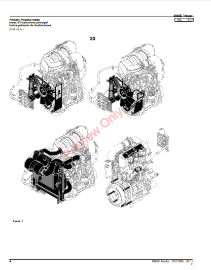 JOHN DEERE 5065E TRACTOR PC11985 - PARTS CATALOG MANUAL