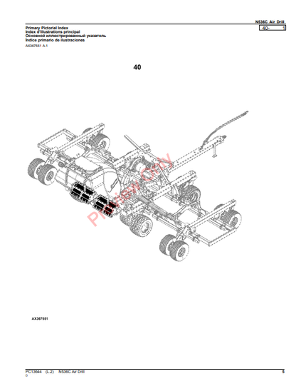 JOHN DEERE N536C AIR DRILL PC13644 - PARTS CATALOG MANUAL